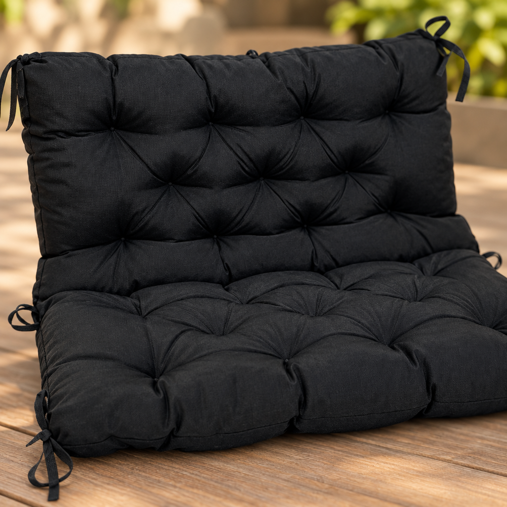 Bench and Hanging Chair Cushion, 39.4 x 39.4 in, Black