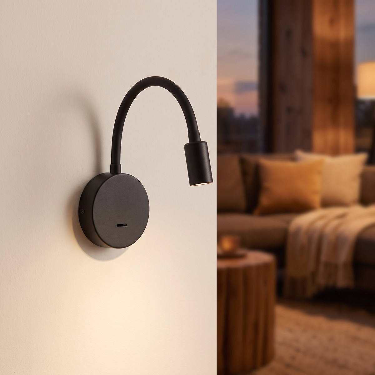 Rechargeable Wall Sconce, No Drilling, Black