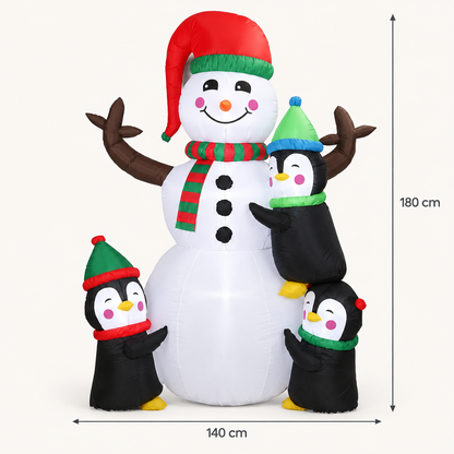 5.9 ft Snowman and Penguin Christmas Inflatable dimensions