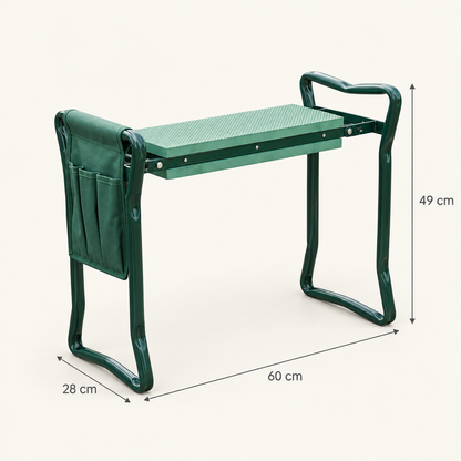 Foldable Garden Kneeler and Seat with Tool Pouch, Dark Green dimensions