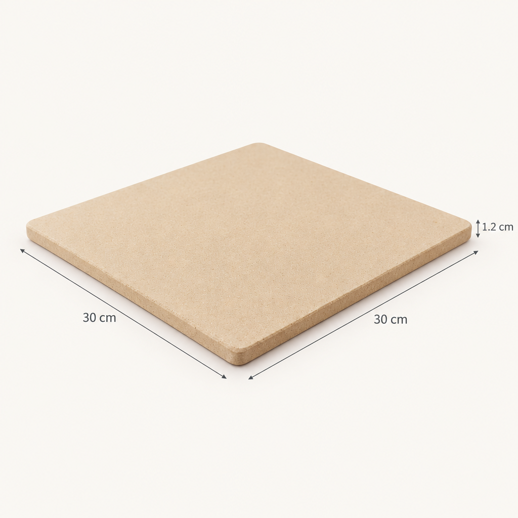 Cordierite Pizza Stone, 11.8 x 11.8 in dimensions