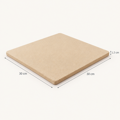 Cordierite Pizza Stone, 11.8 x 11.8 in dimensions