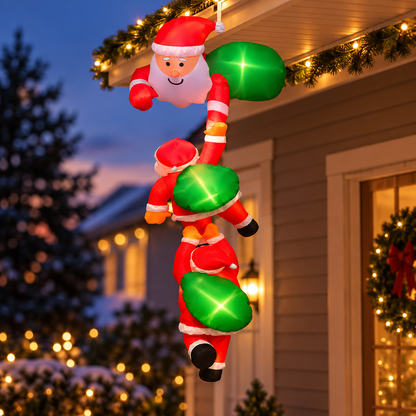 94.5 in Climbing Santa Christmas Inflatable with Lights, US Plug