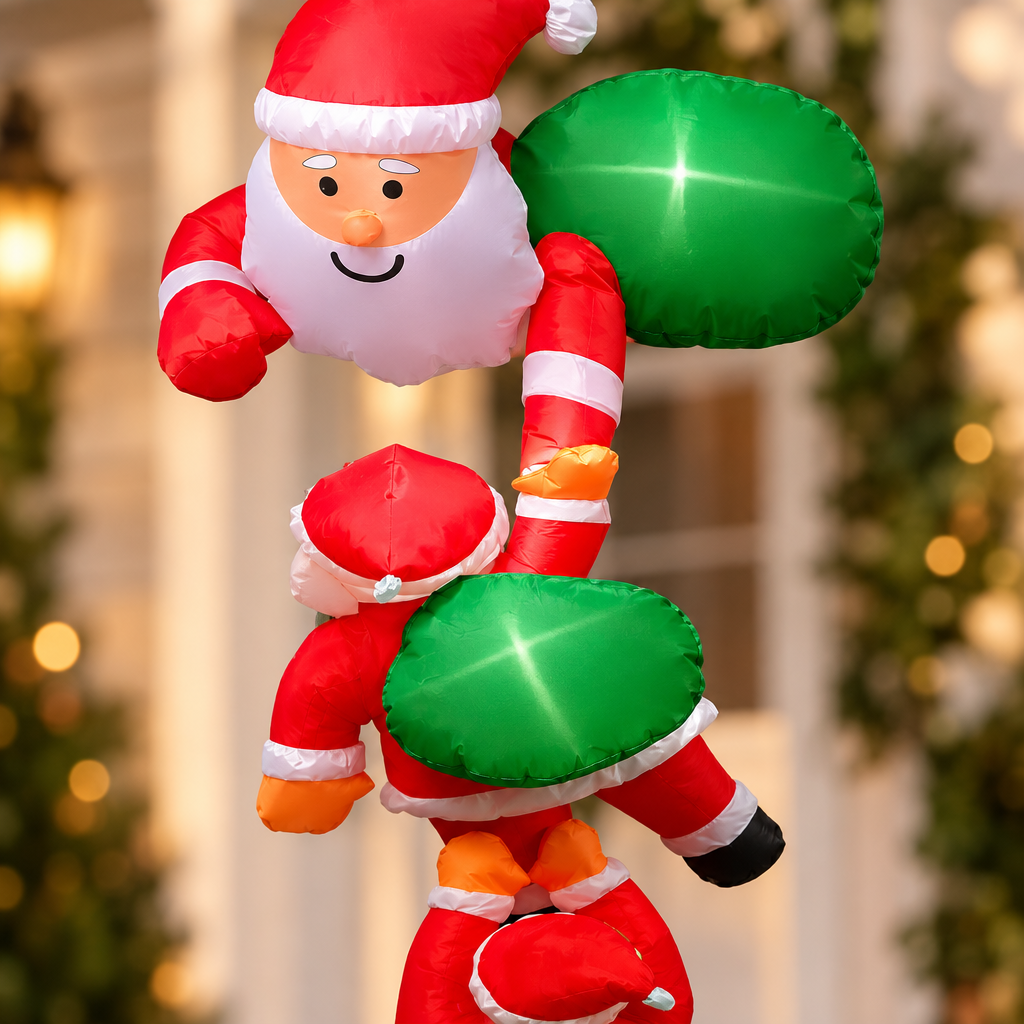 94.5 in Climbing Santa Christmas Inflatable with Lights, US Plug