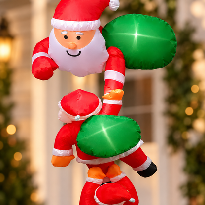 94.5 in Climbing Santa Christmas Inflatable with Lights, US Plug