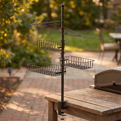 Griddle Caddy with Paper Towel Holder and Hooks