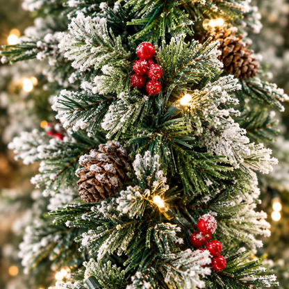 9 ft Pre-Lit Snow Flocked Christmas Garland, 2 Pack