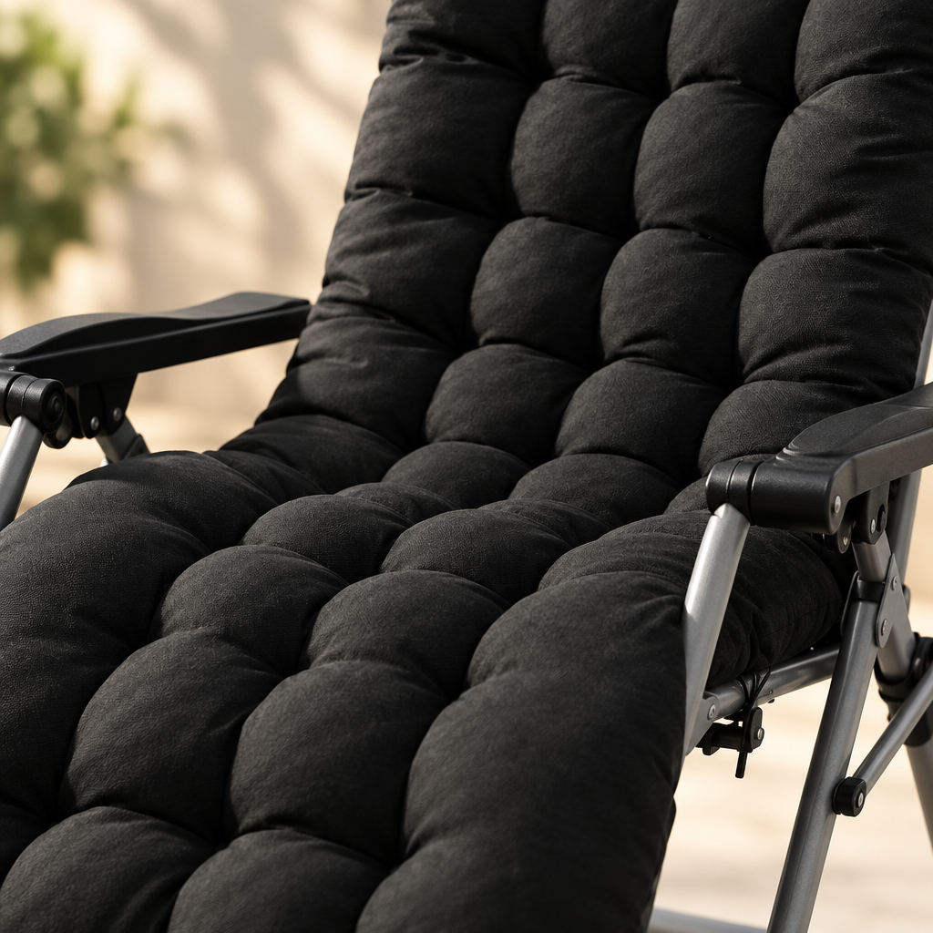 Chaise Lounge Cushion, 71 x 22 in, Black