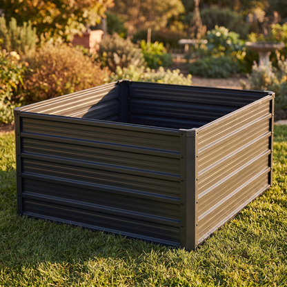 Metal Raised Garden Bed, 70.7 x 35.6 x 22.3 in, Grey Black