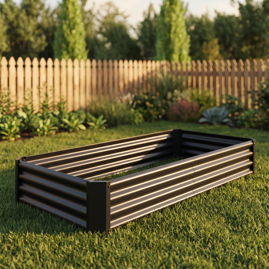 Metal Raised Garden Bed, 6 x 3 x 1 ft, Black