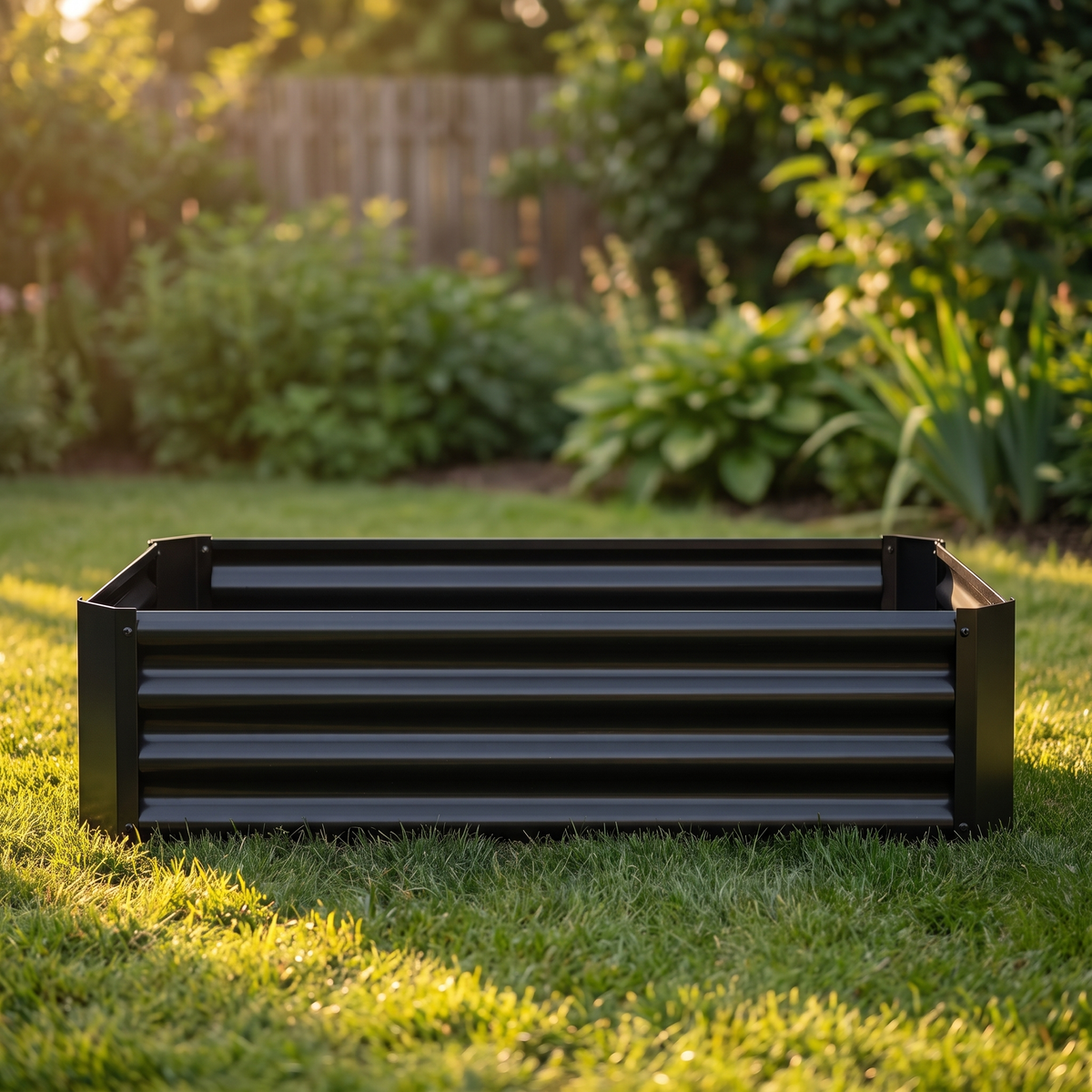 Metal Raised Garden Bed, 4 x 2 x 1 ft, Black