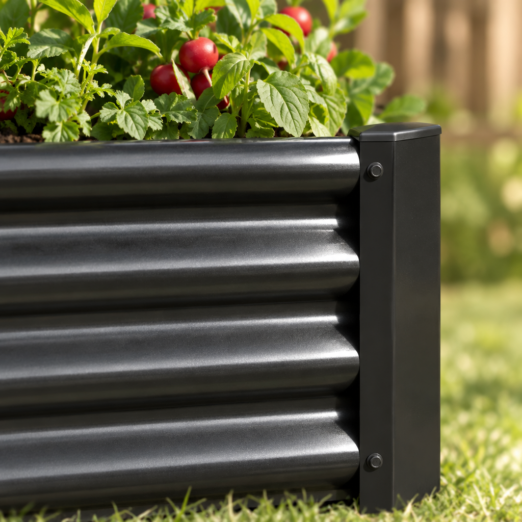 Metal Raised Garden Bed, 4 x 2 x 1 ft, Black