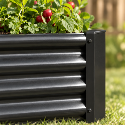 Metal Raised Garden Bed, 4 x 2 x 1 ft, Black