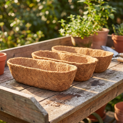 Coconut Coir Trough Planter Liners, 3 Pack
