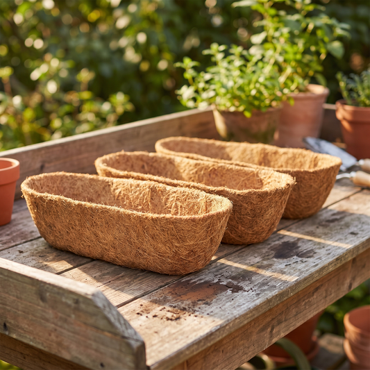 Coconut Coir Trough Planter Liners, 3 Pack