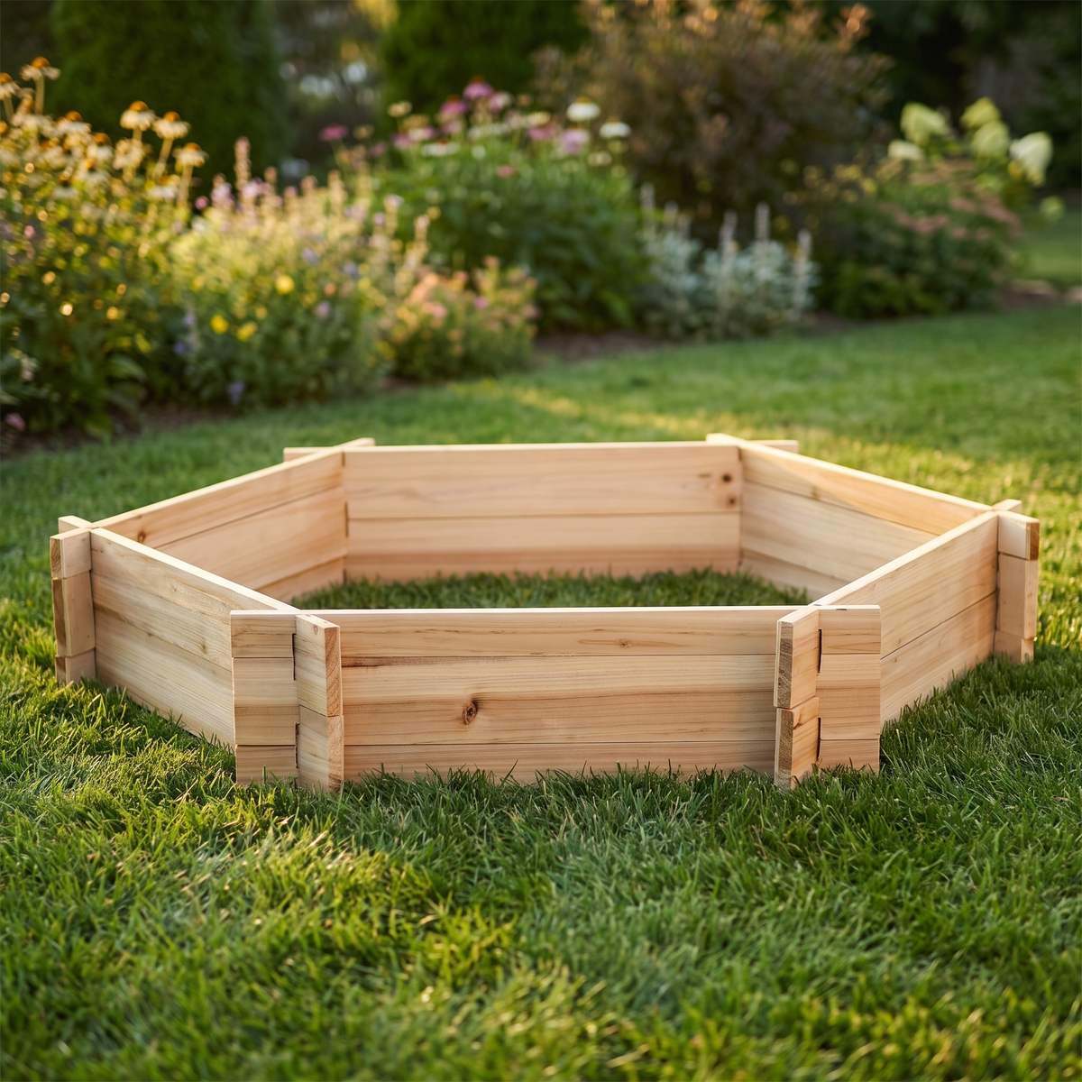 Screwless Hexagon Raised Garden Bed, 39 x 36 in