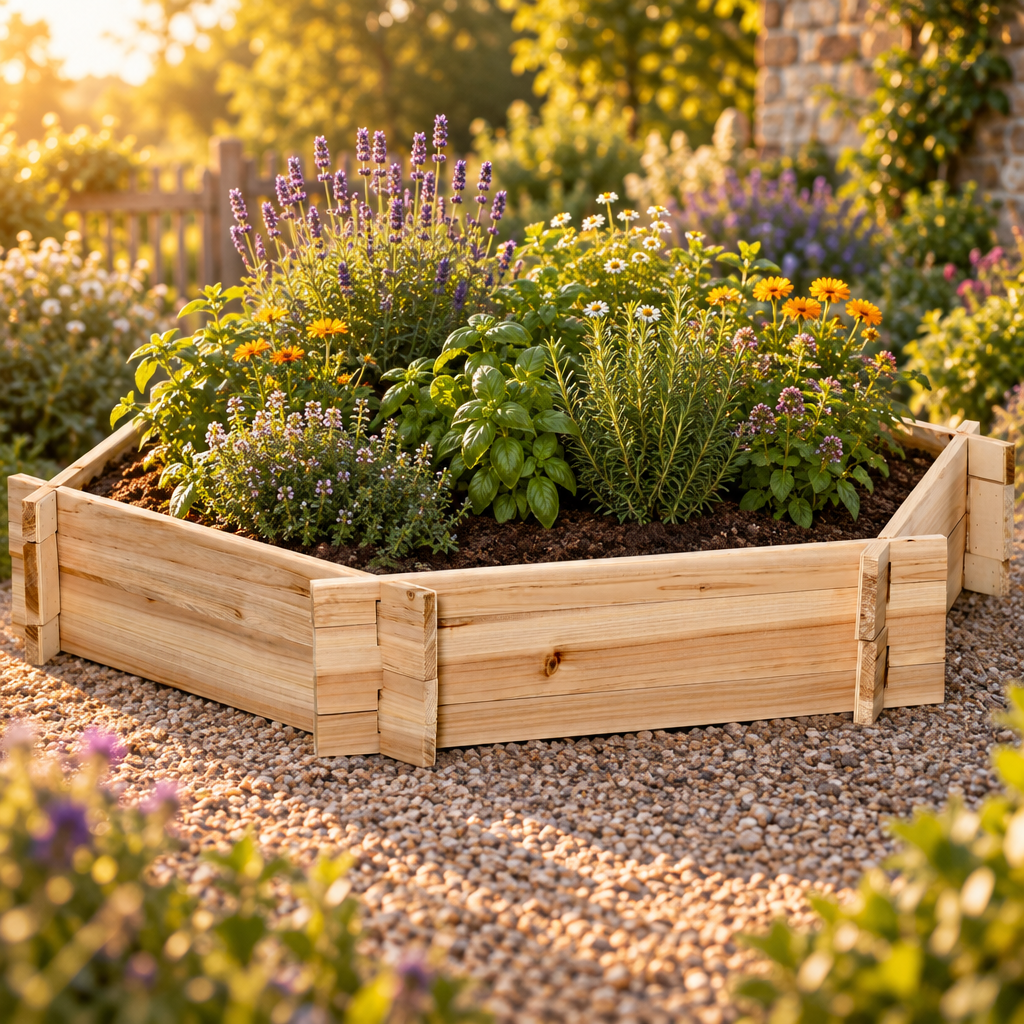 Screwless Hexagon Raised Garden Bed, 39 x 36 in