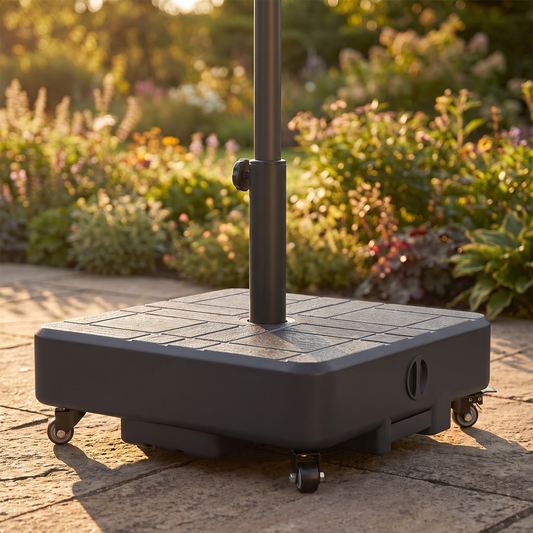 Patio Umbrella Base with Wheels, Fillable