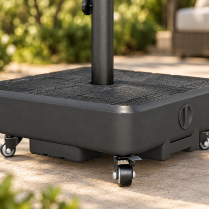 Patio Umbrella Base with Wheels, Fillable