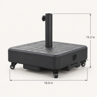 Patio Umbrella Base with Wheels, Fillable dimensions