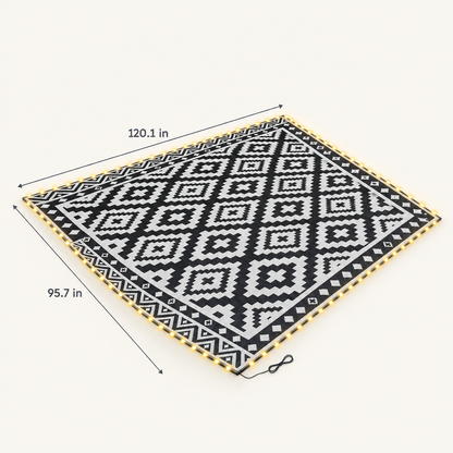 Reversible Outdoor Rug with LED Lights, 10 x 8 ft dimensions