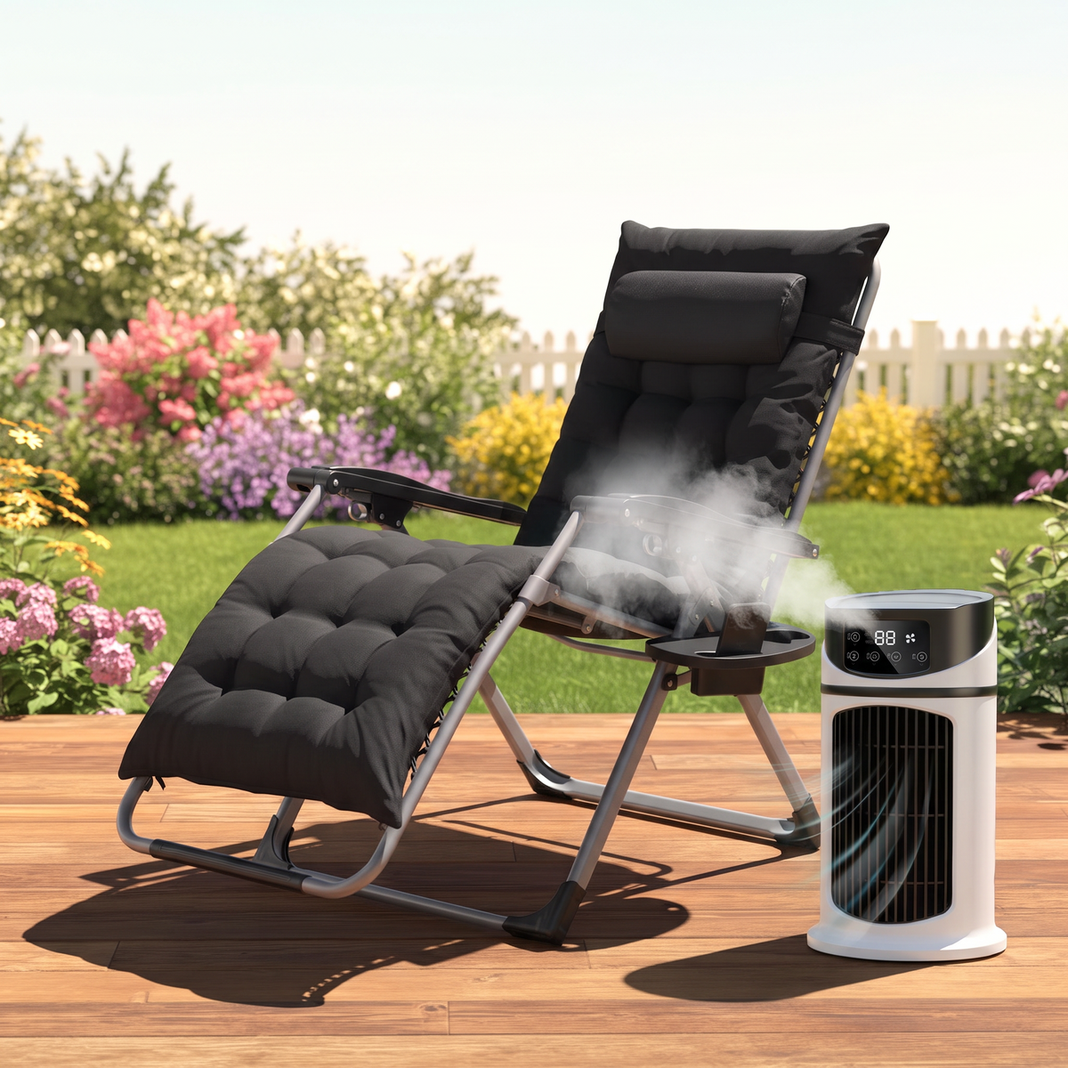 Zero Gravity Lounger and Misting Fan Set