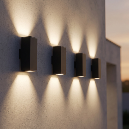 Matte Black Outdoor Wall Sconces, 4 Pack (2 x 2 Pack)