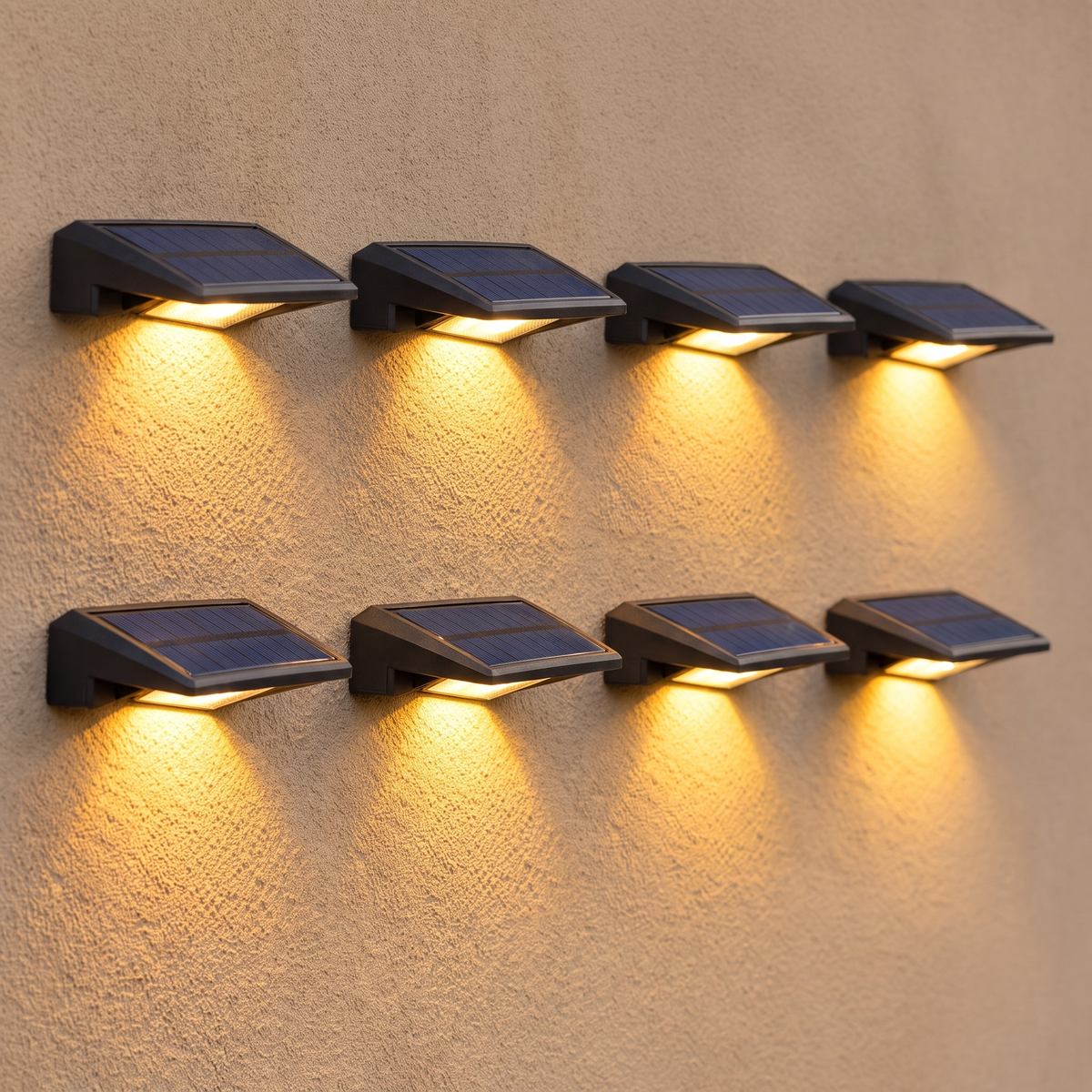 Solar Garden Wall Lights, 8 Pack (2 x 4 Pack)
