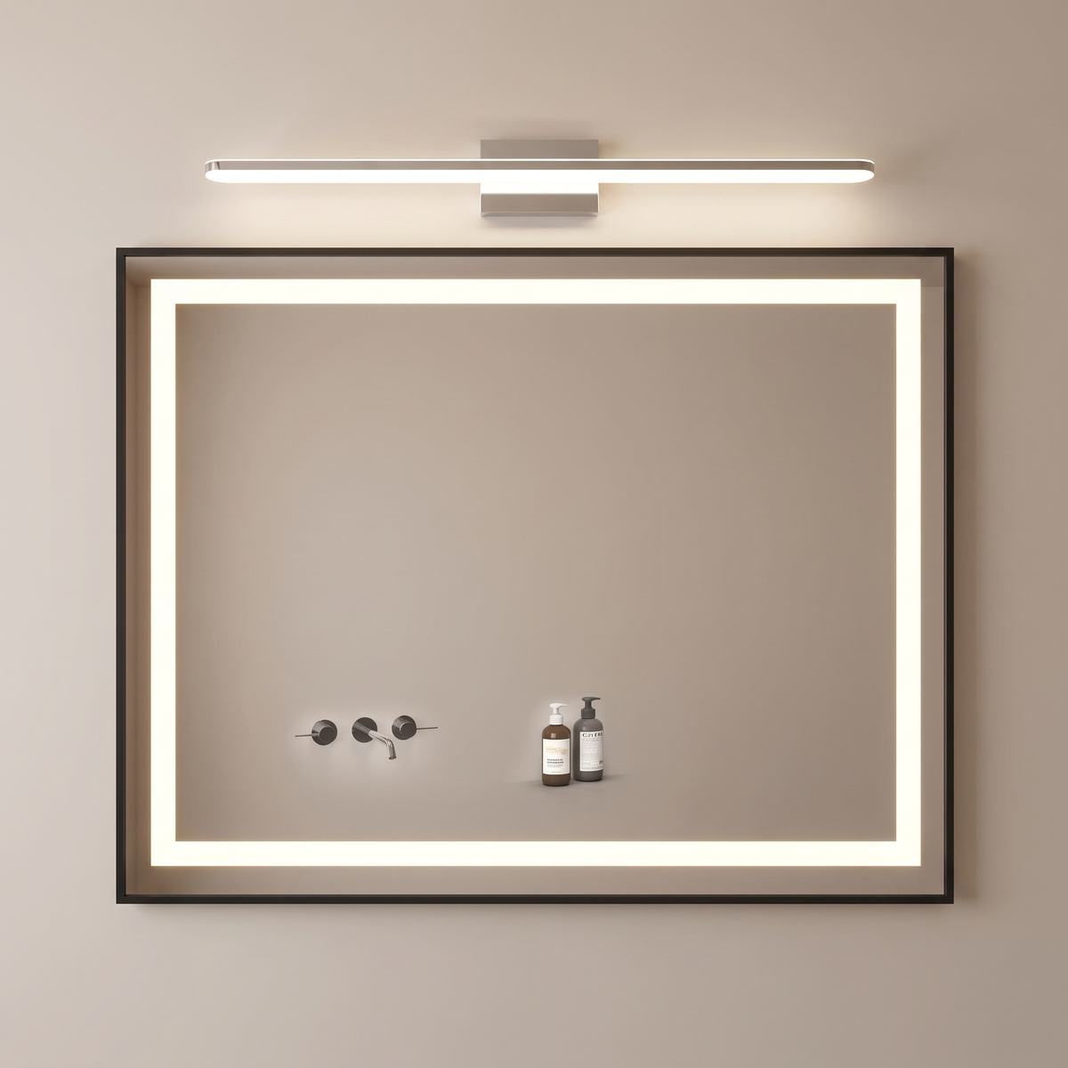 LED Bathroom Mirror and Vanity Light Set