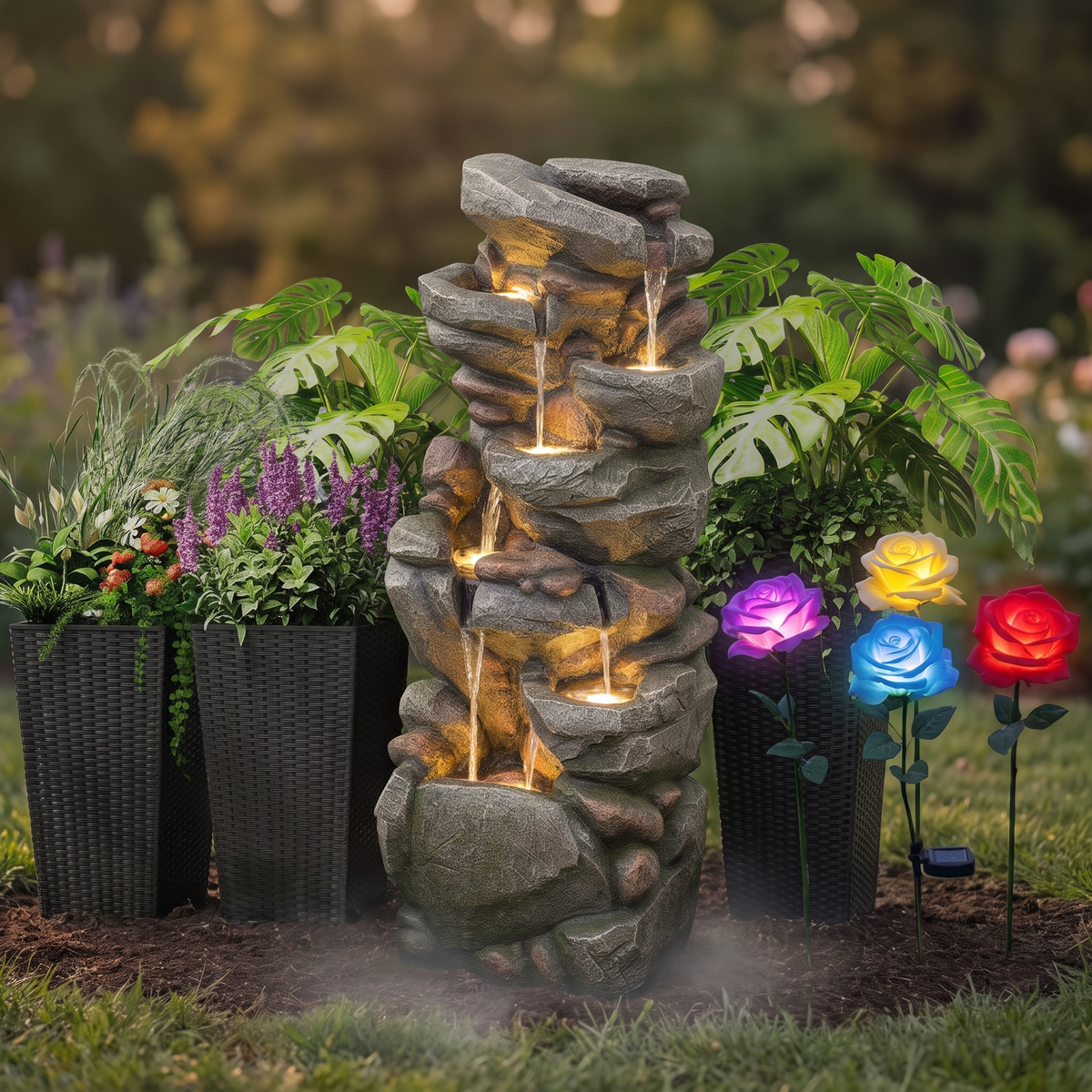Cascading Fountain Garden Oasis Set