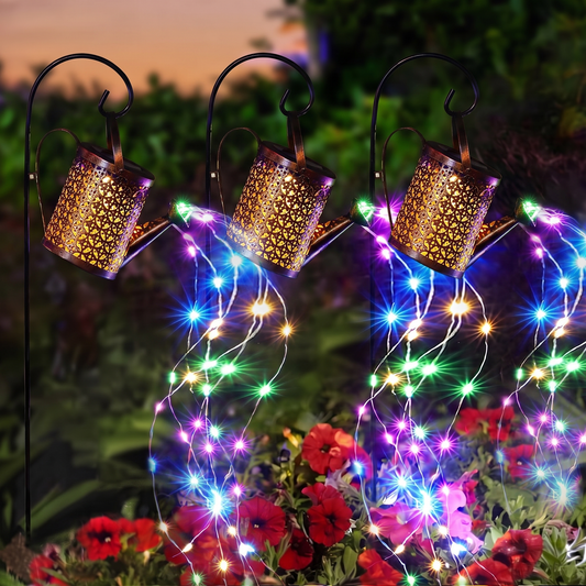 Solar Watering Can Garden Lights, 3 Pack