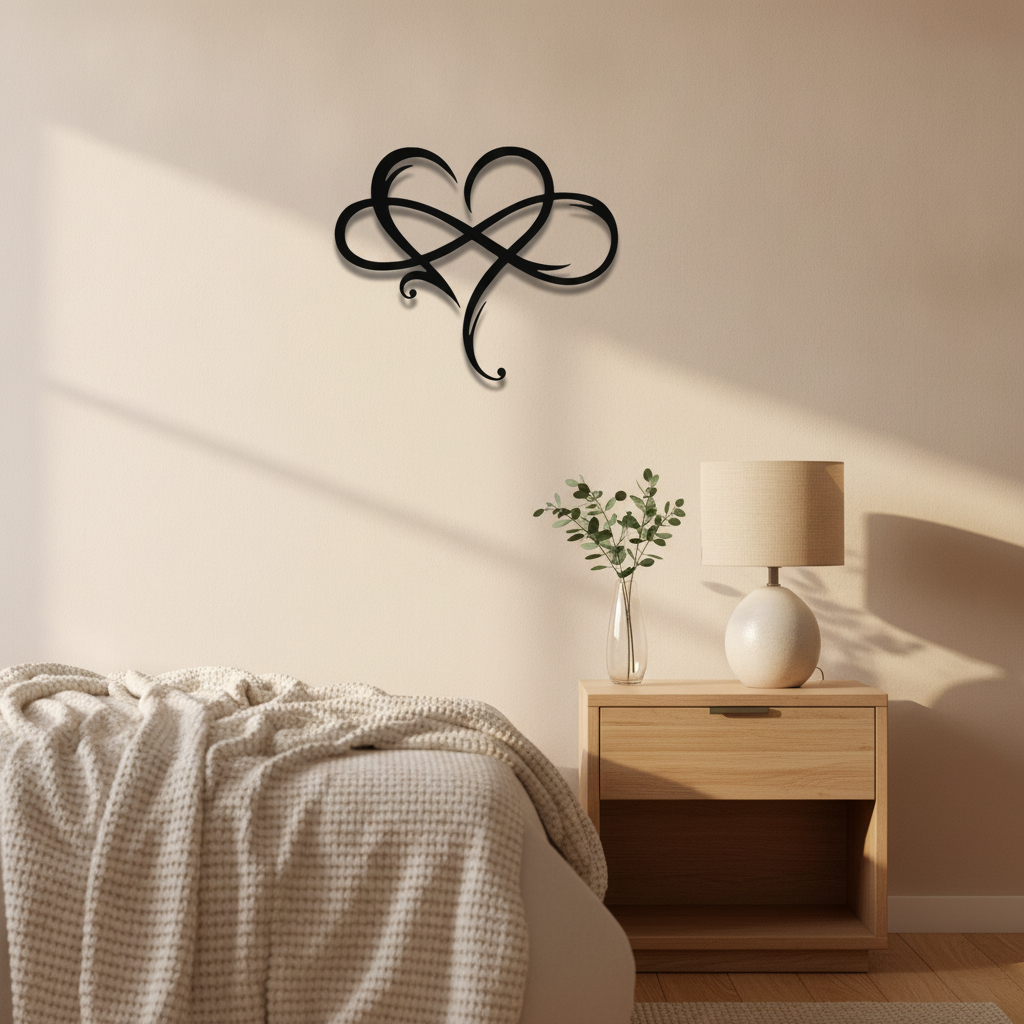Infinity Heart Metal Wall Decor, Black