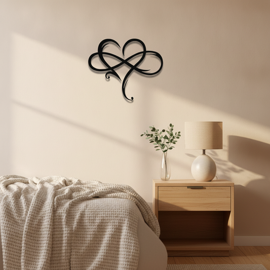 Infinity Heart Metal Wall Decor, Black