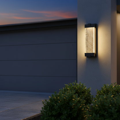 19 in Outdoor LED Wall Sconce, 3000K, Black