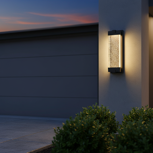 19 in Outdoor LED Wall Sconce, 3000K, Black