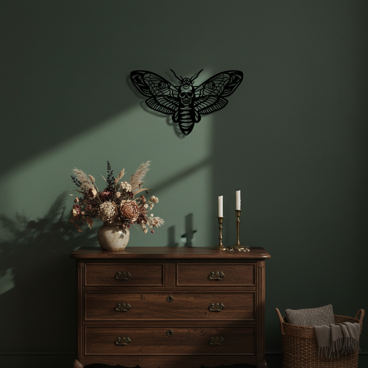 Vintage Moth Metal Wall Art, Iron Wall Hanging