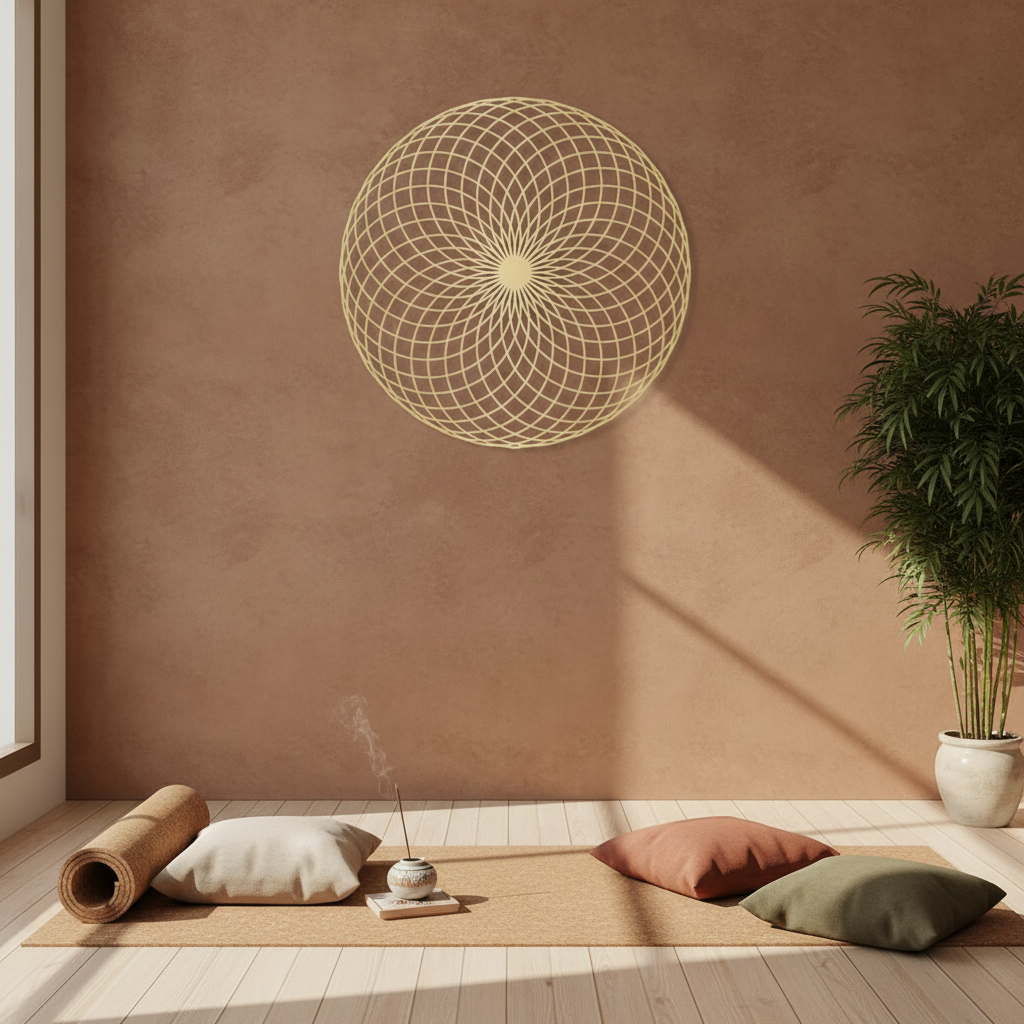 Sacred Geometry Metal Wall Art, Yantra Mandala Sculpture