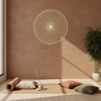 Sacred Geometry Metal Wall Art, Yantra Mandala Sculpture