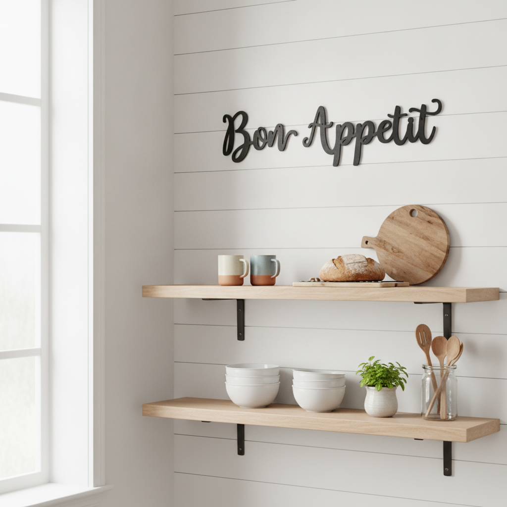 Bon Appetit Metal Wall Sign, 2-Piece Farmhouse Kitchen Set