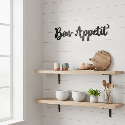 Bon Appetit Metal Wall Sign, 2-Piece Farmhouse Kitchen Set