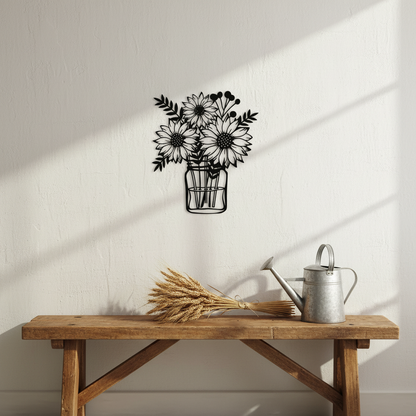 Sunflower Metal Wall Art, Handcrafted Iron Sculpture