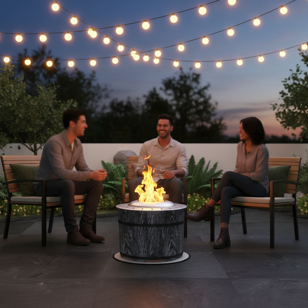 Smokeless Fire Pit, 20.5 in Wood Burning Bonfire, Black