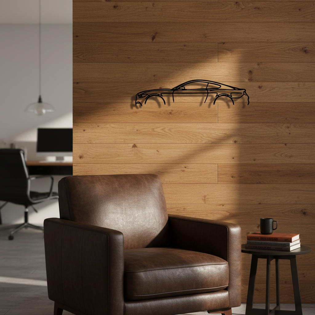 Sports Car Metal Wall Art, Style 3, Laser Cut Iron