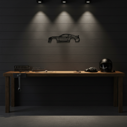 Sports Car Silhouette Metal Wall Art, Laser Cut Iron