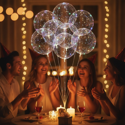10 Pack LED Light Up Balloons with String Lights