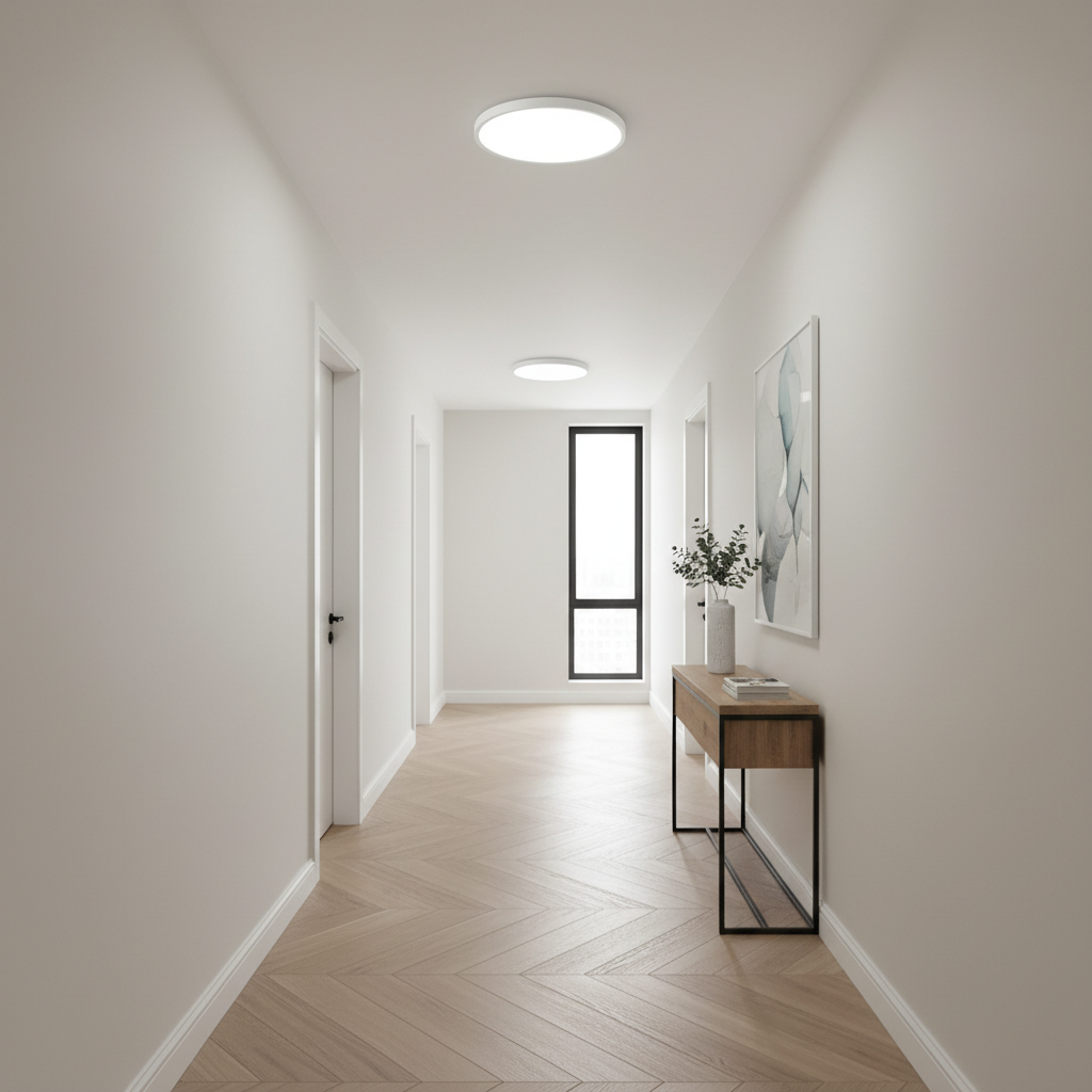 White Ultra Thin LED Flush Mount Ceiling Light, 6500K