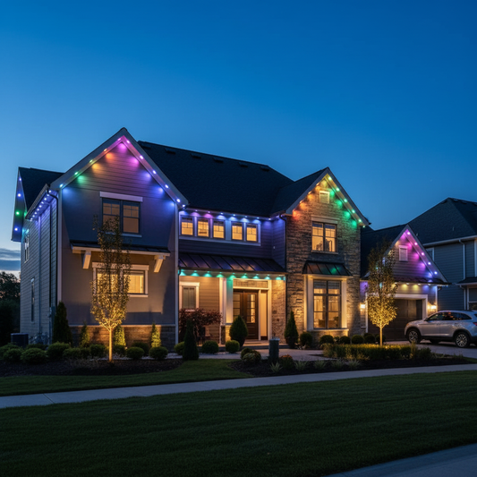 100 ft Permanent Outdoor RGB Lights, App and Remote