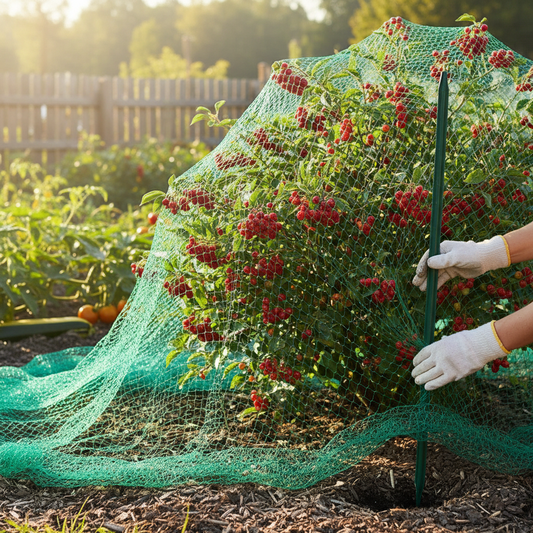 13 x 33 ft Garden Bird Netting, Green PE Mesh