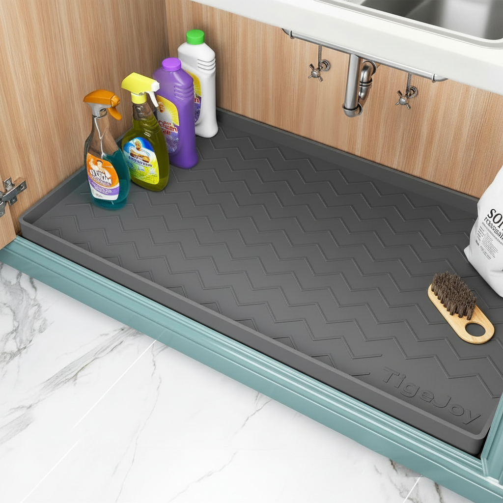 Silicone Under Sink Mat and Cabinet Liner, Dark Gray