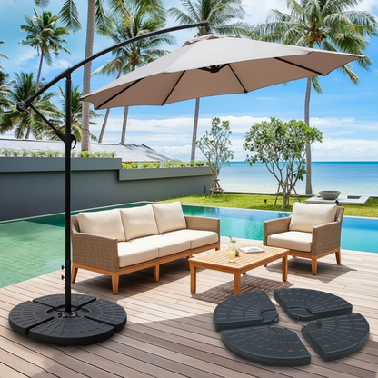 145 lb Cantilever Patio Umbrella Base, Black, 4-Piece